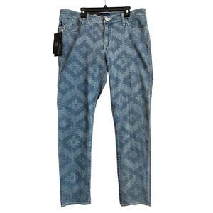 Rock Republic Skinny Berlin Jeans Women Light Wash Geometric Pattern Size 14 NWT